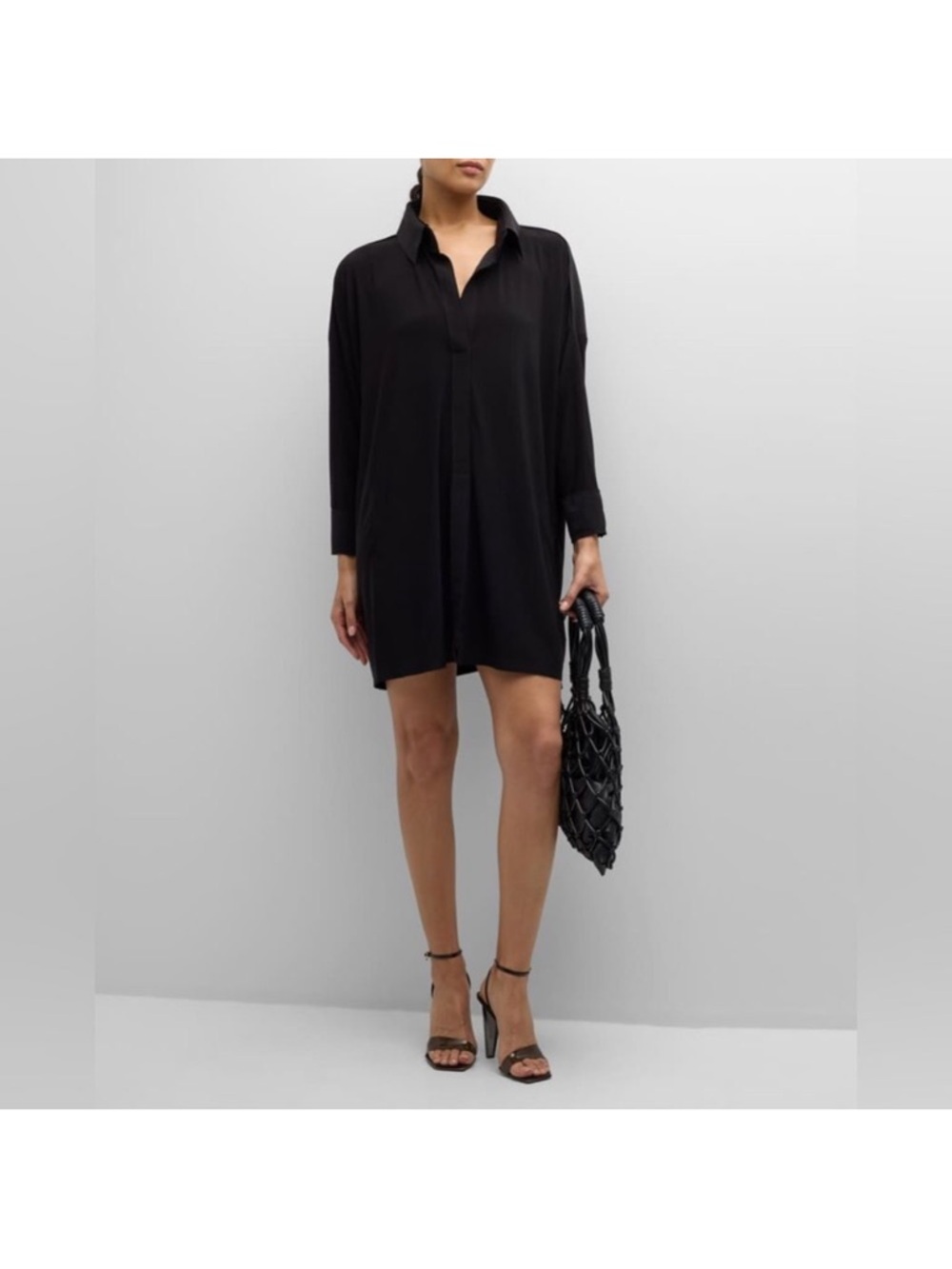 Norma Kamali Black Shirt Dress - Picture 3 of 13